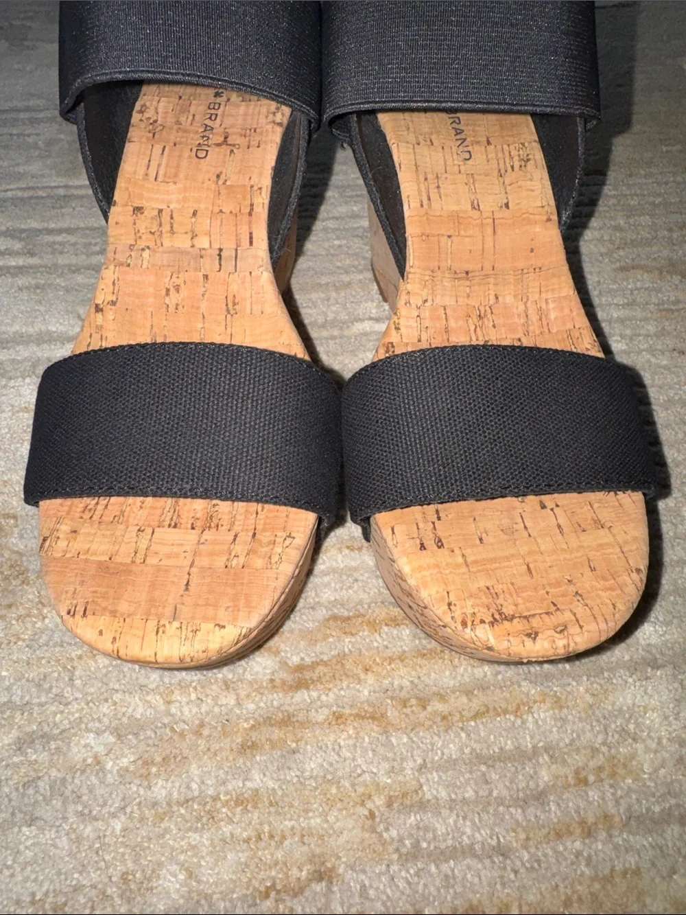 Black Cork Wedge Sandals Lucky Brand